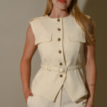 Roxie Belted Top With Epaulette