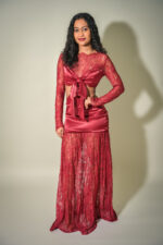 wrapped in lace maxi dress