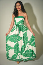 Tropical midi tube dress