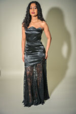 Celina lace and satin tube dress - Image 10