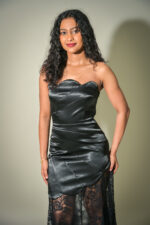Celina lace and satin tube dress - Image 7