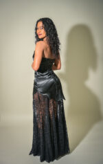 Celina lace and satin tube dress - Image 5