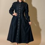 Isabella Button Front Long Dress