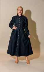 Isabella Button Front Long Dress