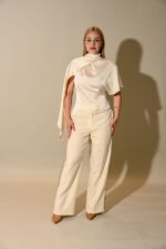 Michelle Drape Sleeve Satin Top - Image 4