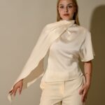 Michelle Drape Sleeve Satin Top