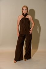 Poppy Twist Style Halter Back Pant Set - Image 4