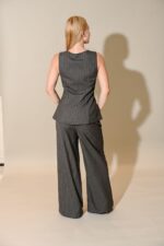 Stephanie Pin Stripe Wide Leg Pant Suit - Image 3