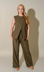 Shayla Split Front Top & Wide Leg Pants Set - Image 4