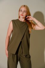 Shayla Split Front Top & Wide Leg Pants Set - Image 3