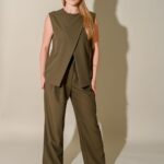 Shayla Split Front Top & Wide Leg Pants Set