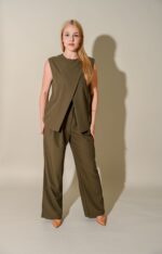 Shayla Split Front Top & Wide Leg Pants Set