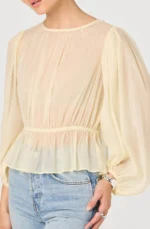 Amie Sheer Balloon Sleeve Top - Image 3