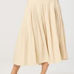 Aubrianna Pleated Midi Skirt