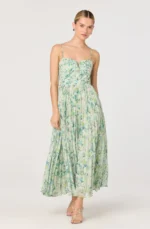 Bayley Pleated Floral Maxi Dress