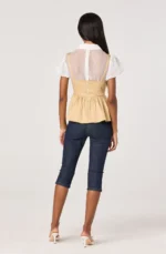 Carrington Contrast Layered Peplum Top - Image 2