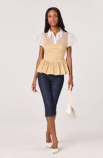 Carrington Contrast Layered Peplum Top - Image 4