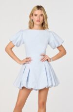 Kattie Puff Sleeve Bubble Mini Dress - Image 3