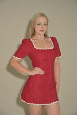 Sofia Lace Hem Mini Dress - Image 3