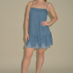 Grace Embroidery Hem Strap Mini Dress