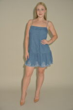 Grace Embroidery Hem Strap Mini Dress