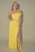come with me one shoulder maxi