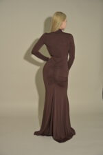 Lola Long Sleeve Cut Out Front Long Dress - Image 7