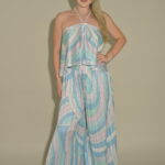 Sarah pleated crop top and pants set