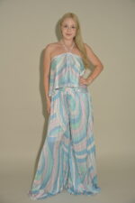 Sarah pleated crop top and pants set