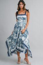 Victoria High and Low Hem Midi Dress