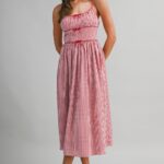 Gabriella Checkered Strap Midi Dress