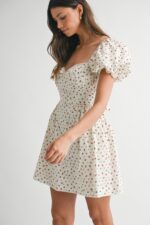 Silvia Sweetheart Neckline Puff Sleeve Mini Dress - Image 3