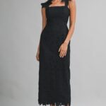 Shay Floral Detail Bow Strap Maxi Dress