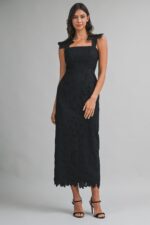 Shay Floral Detail Bow Strap Maxi Dress