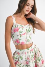 Rose Bustier Top Skirt Set - Image 2