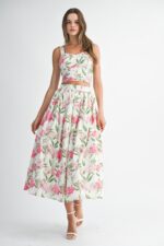 Rose Bustier Top Skirt Set