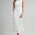 Molly Sequin Detail Front Slit Midi Dress