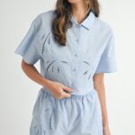 Giselle Embroidery Button Up Shirt Pant Set