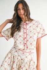 Lola Button Front Top Skirt Set - Image 2