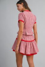 Emma Checkered and Lace Detail Skirt Set - Image 2