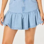 Ashli Denim Fit & Flare Mini Skirt