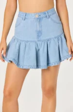 Ashli Denim Fit & Flare Mini Skirt