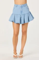 Ashli Denim Fit & Flare Mini Skirt - Image 3