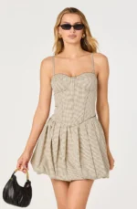 Chasity Houndstooth Bustier Top And Skirt Set - Image 3