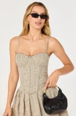 Chasity Houndstooth Bustier Top And Skirt Set - Image 4