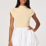 Cydney Mockneck Cap Sleeve Top