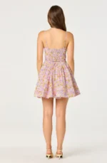 Isha Floral Sweetheart Mini Dress with Belt - Image 2