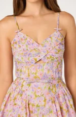 Isha Floral Sweetheart Mini Dress with Belt - Image 3
