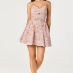 Isha Floral Sweetheart Mini Dress with Belt