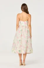 Janna Floral Plunge Midi Dress - Image 2